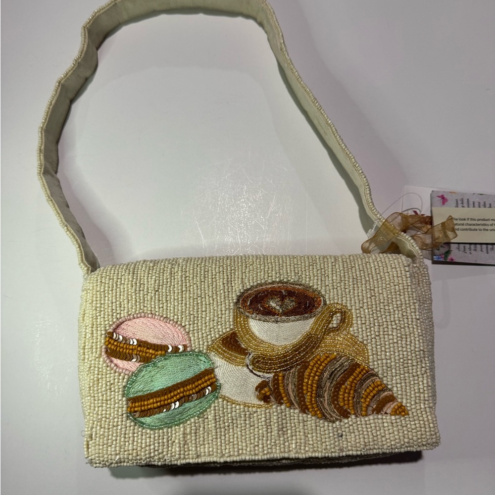 Viral Beaded Coffee macaroons and Pastry Handbag